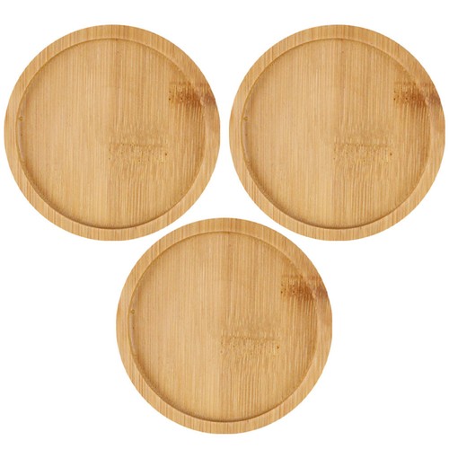 3pcs wooden flowerpot tray - wooden,