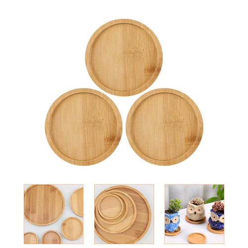 3pcs wooden flowerpot tray - 3pcs,