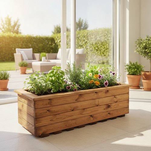 Garden home wooden trough - wooden,