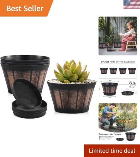Inch brown barrel planters - brown,